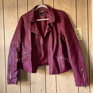 XL Maroon Imitation leather jacket